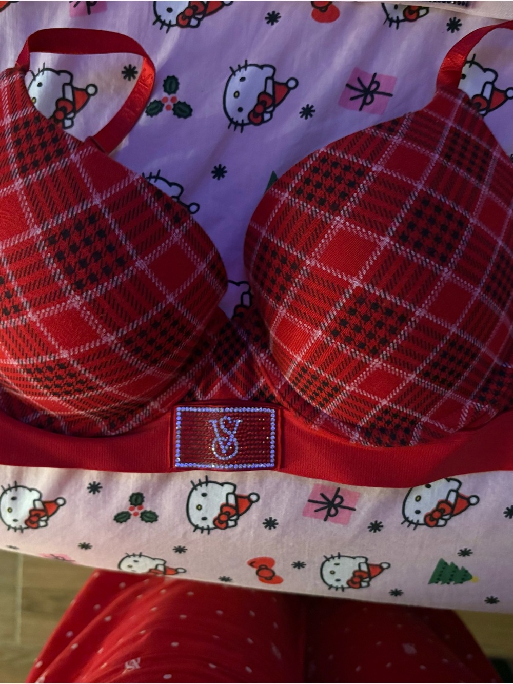 Victoria's Secret Red Plaid Push-Up Bra